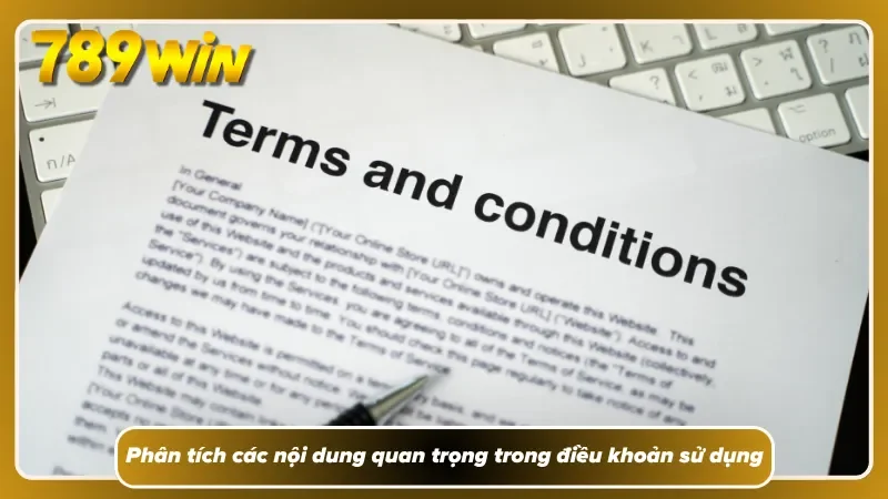 Những nội dung được quy định trong điều khoản sử dụng 789WIN