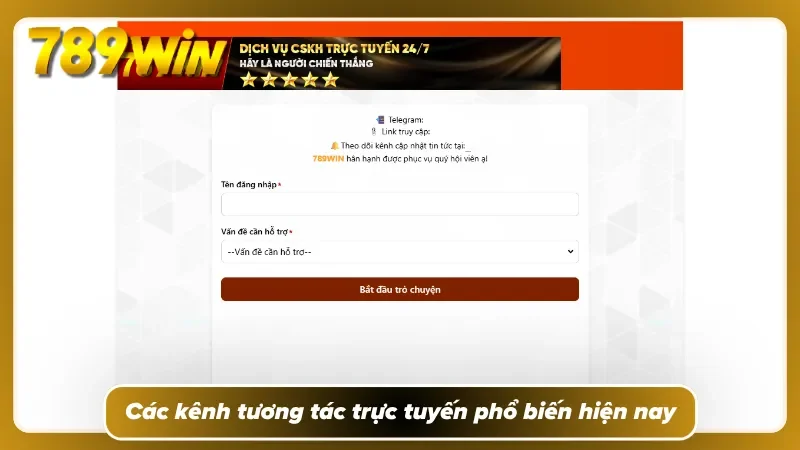 Giao diện các cổng liên hệ trực tuyến tại nền tảng