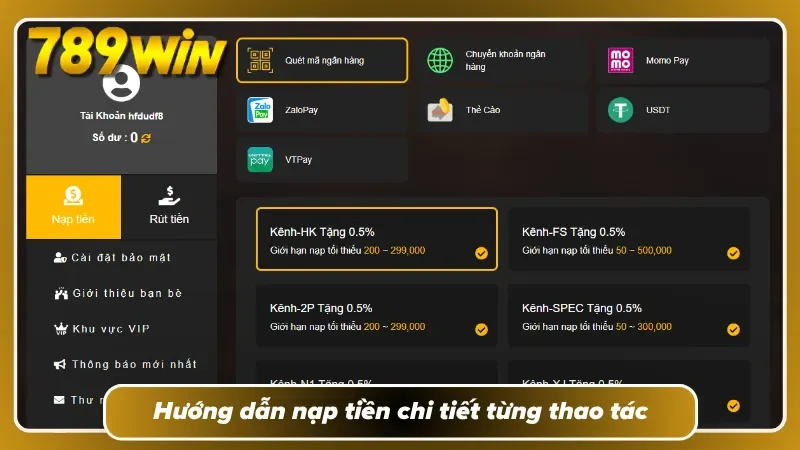 Trình tự nạp vốn rõ ràng cho từng bước nhỏ